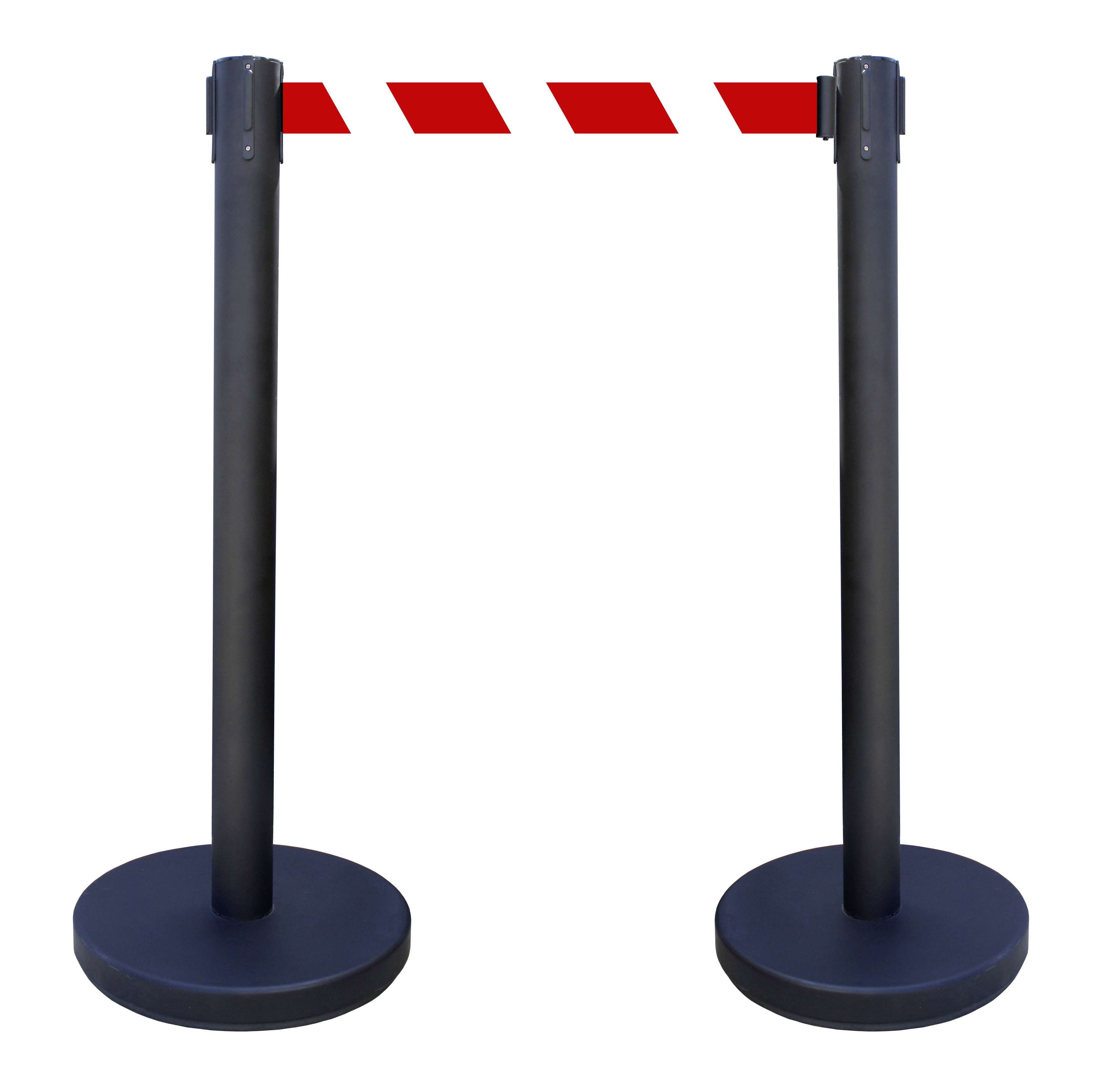 Viso Black Strap Post, White, Red Tape, Steel, Polyester, 2 m