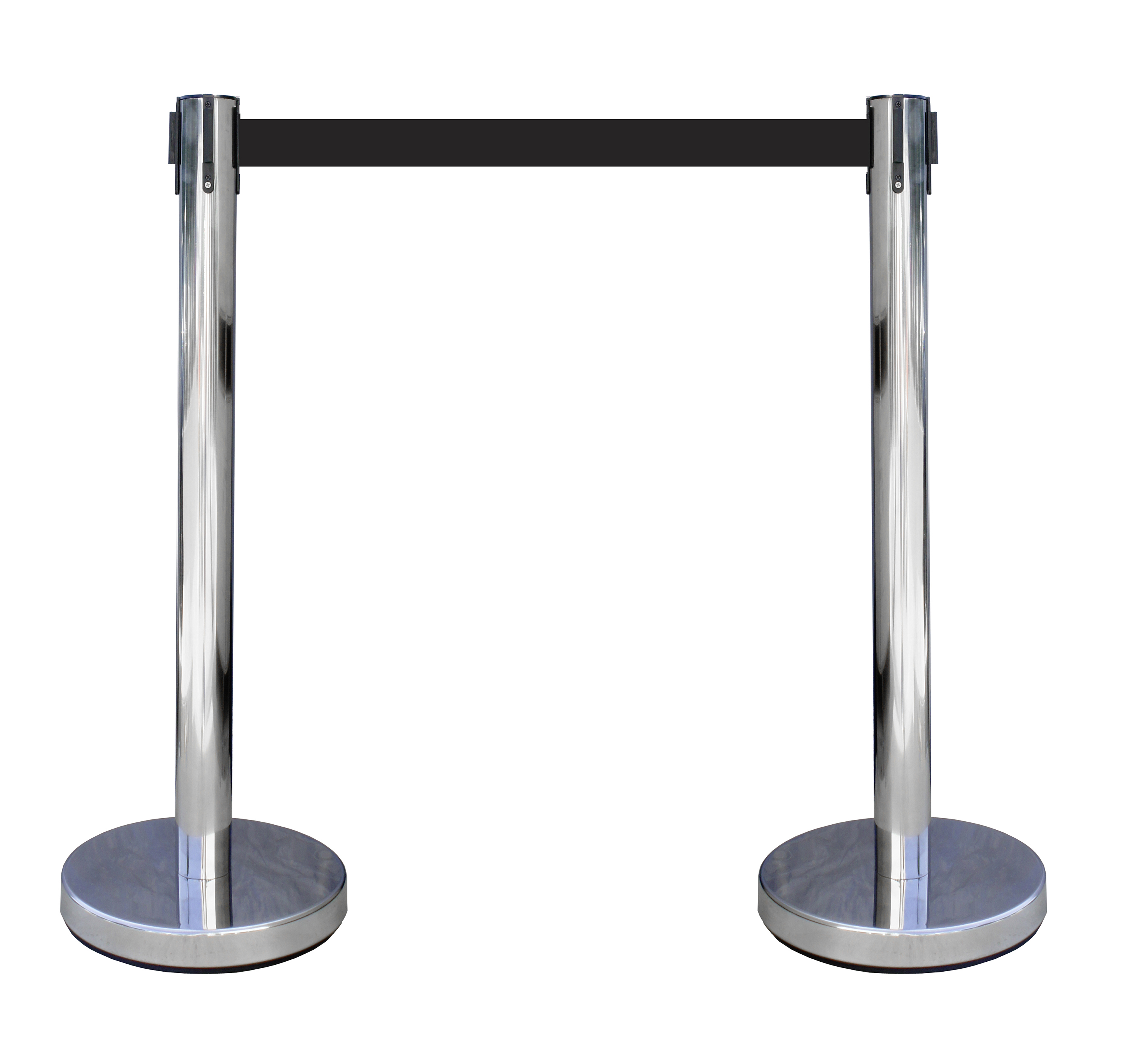Viso Chrome Strap Post, Black Tape, Stainless Steel, Polyester, 3 m