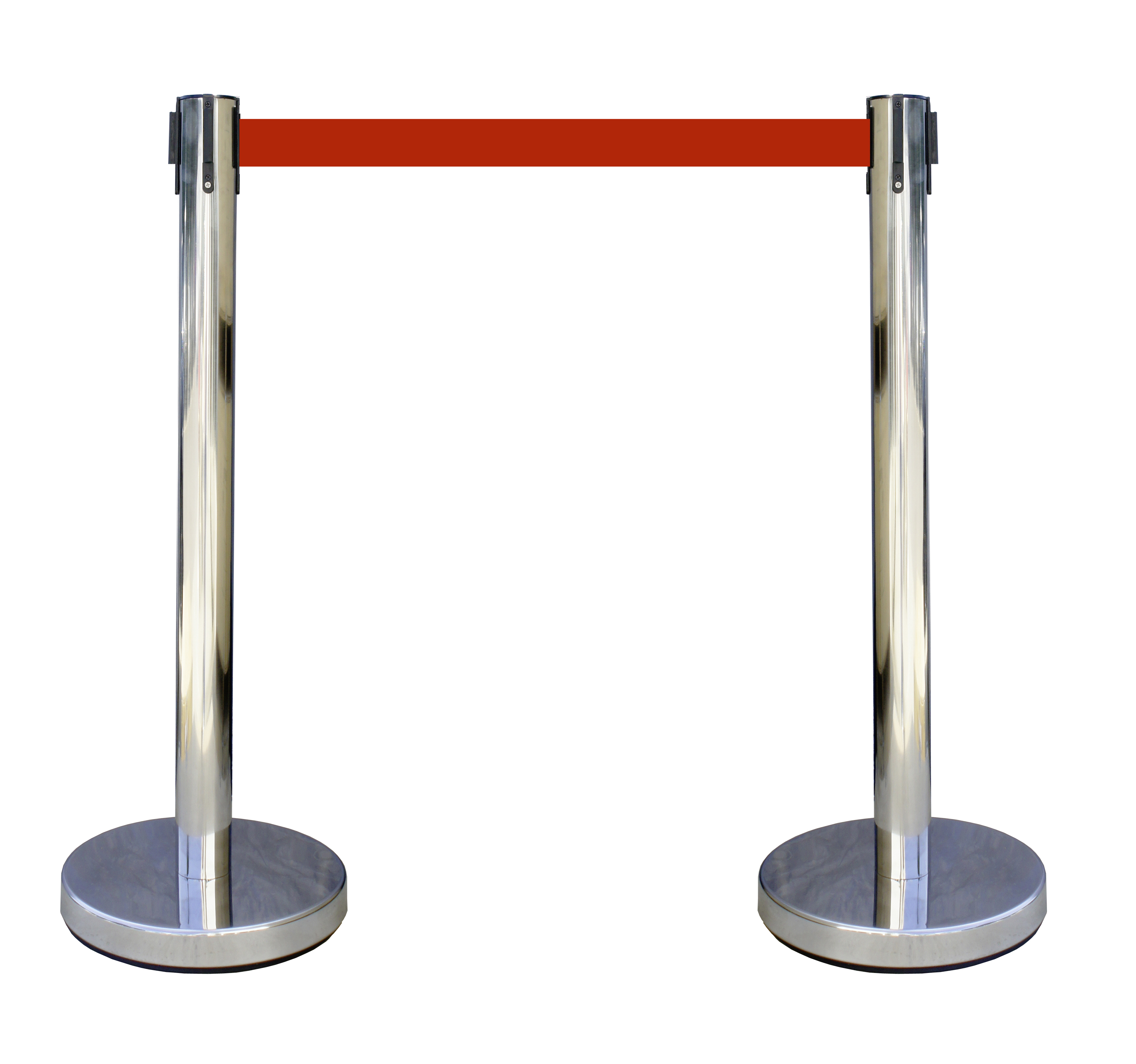 Viso Chrome Strap Post, Red Tape, Stainless Steel, Polyester, 3 m