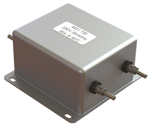 Roxburgh EMC, RES1 30 A 250V ac/dc 50Hz, 60 Hz, Chassis Mount RFI Filter, Stud 1 Phase