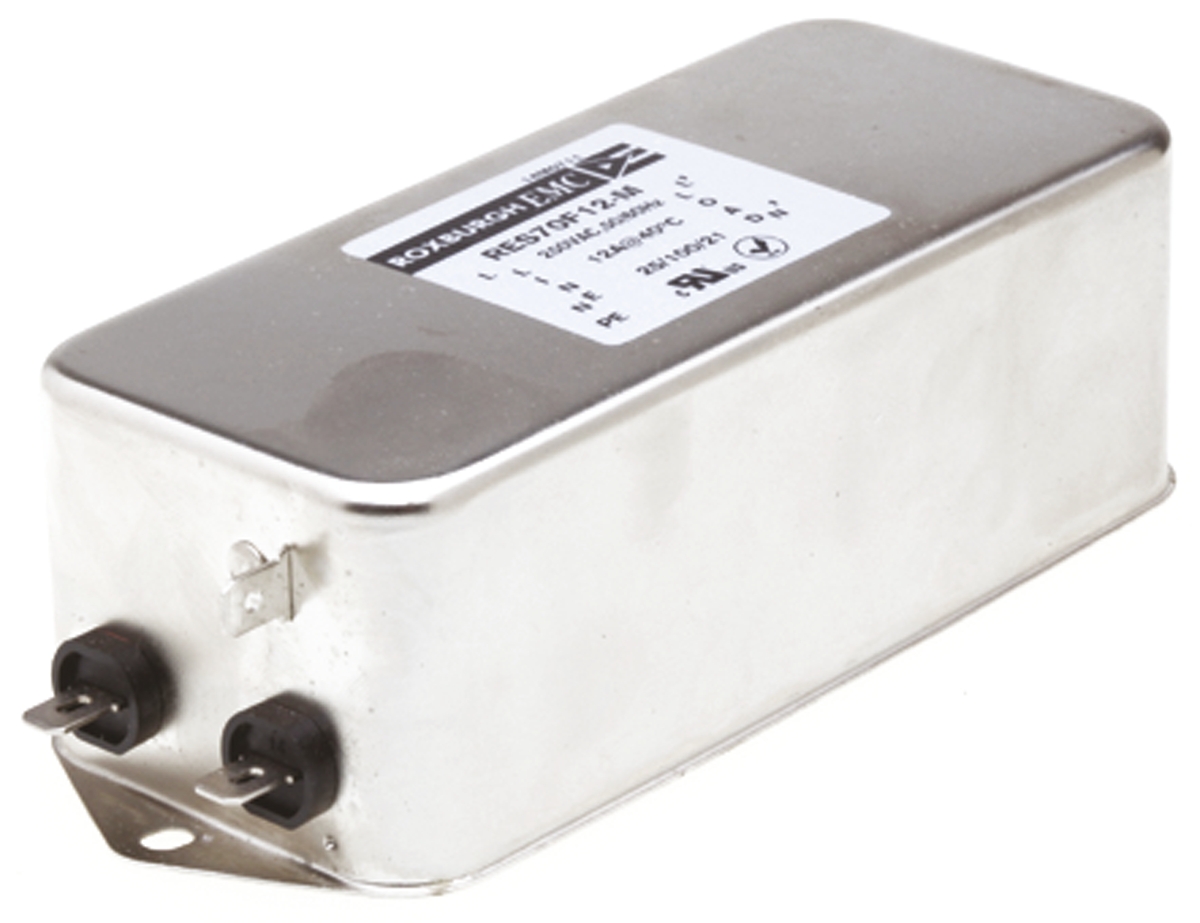 Roxburgh EMC, RES70 12 A 250V ac 400Hz, Chassis RFI Filter, Fast-On 1 Phase