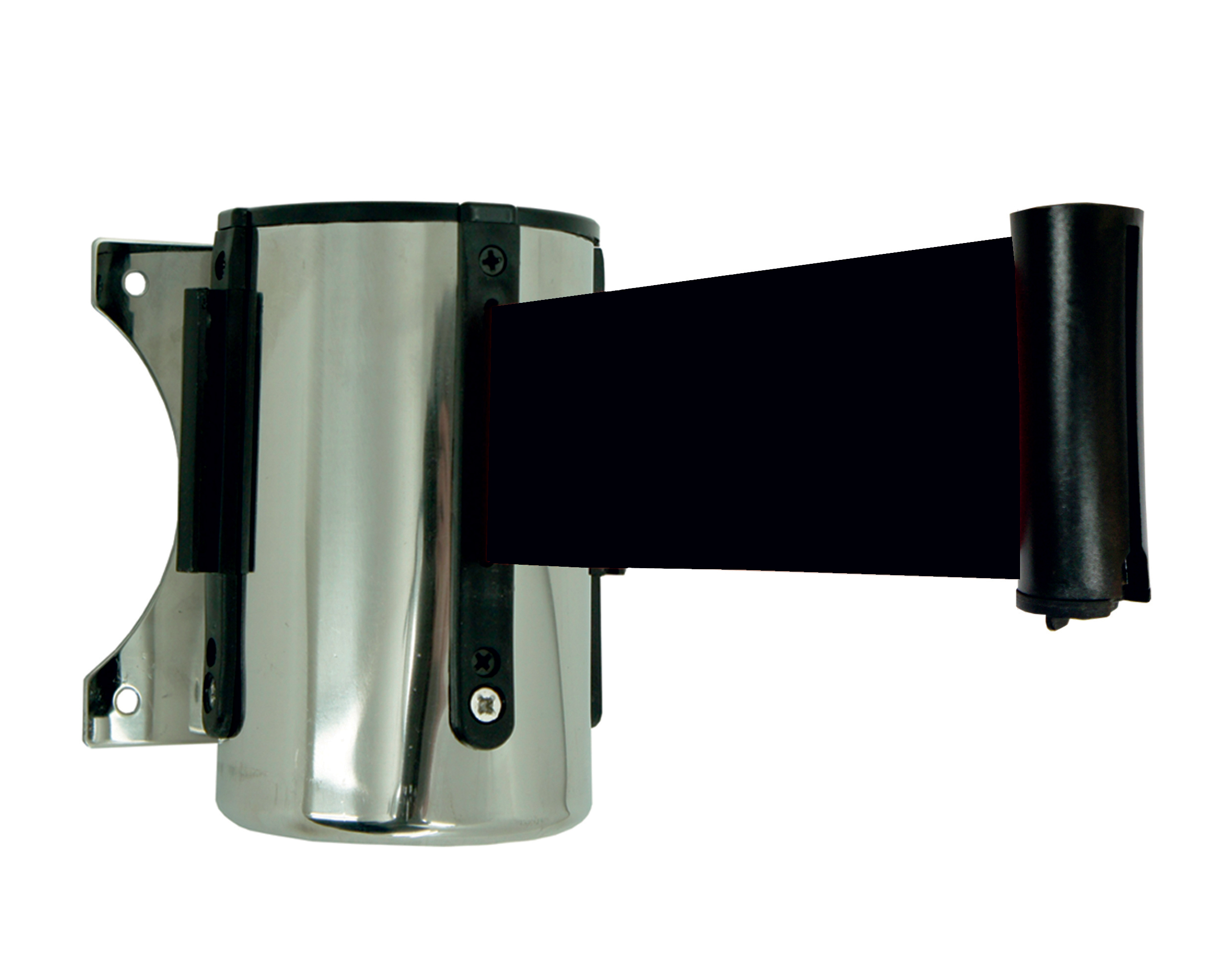 Viso Black, Grey Webbing, Black Tape, Steel, Polyester, Polyester, Retractable Barrier, 3 m