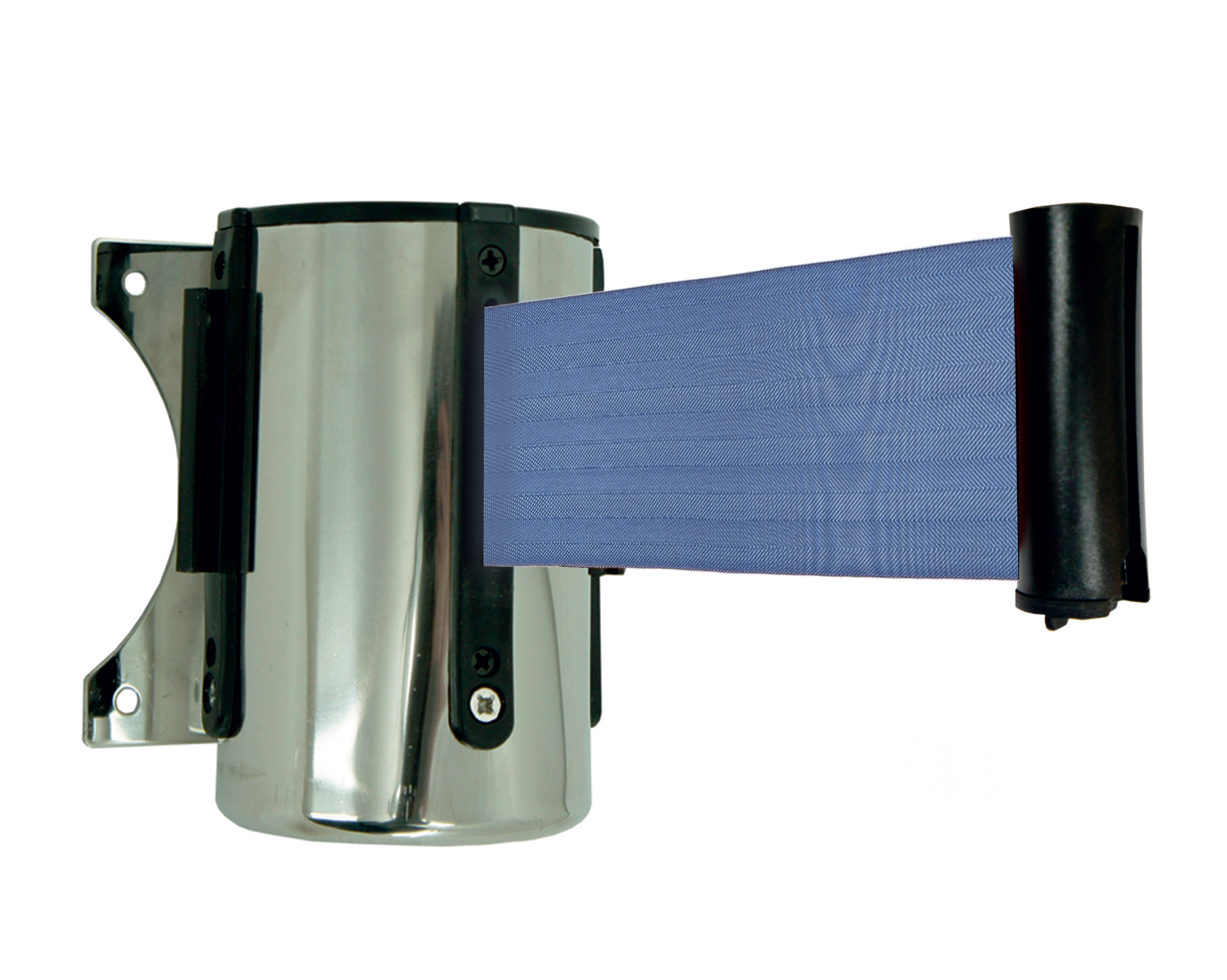 Viso Blue, Grey, Black Webbing, Blue Tape, Polyester, Steel, Polyester, Retractable Barrier, 3 m