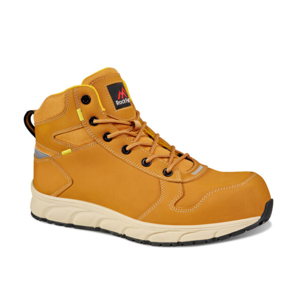 Rockfall Sandstone Honey Non-Metallic Toe Capped Unisex Safety Boots 10, EU 44 UKCA