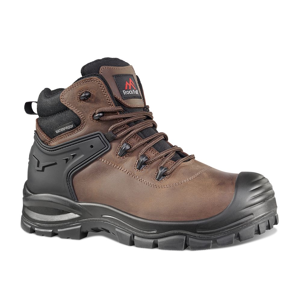 Rockfall RF205 Brown Fibreglass Toe Capped Unisex Safety Boots 8, EU 42 EN ISO 20345:2011