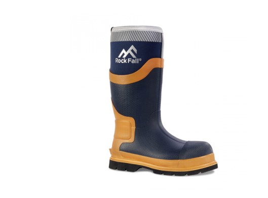 Rockfall Orange, Navy Fibreglass Toe Capped Safety Boots 7, EU 41