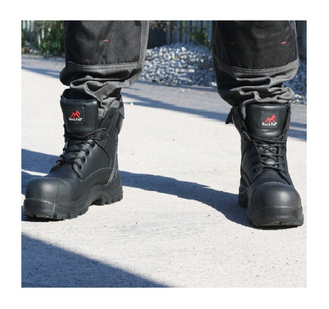 rf460-04 Rockfall Black Non-Metallic Toe Capped Safety Boots 4, EU 37