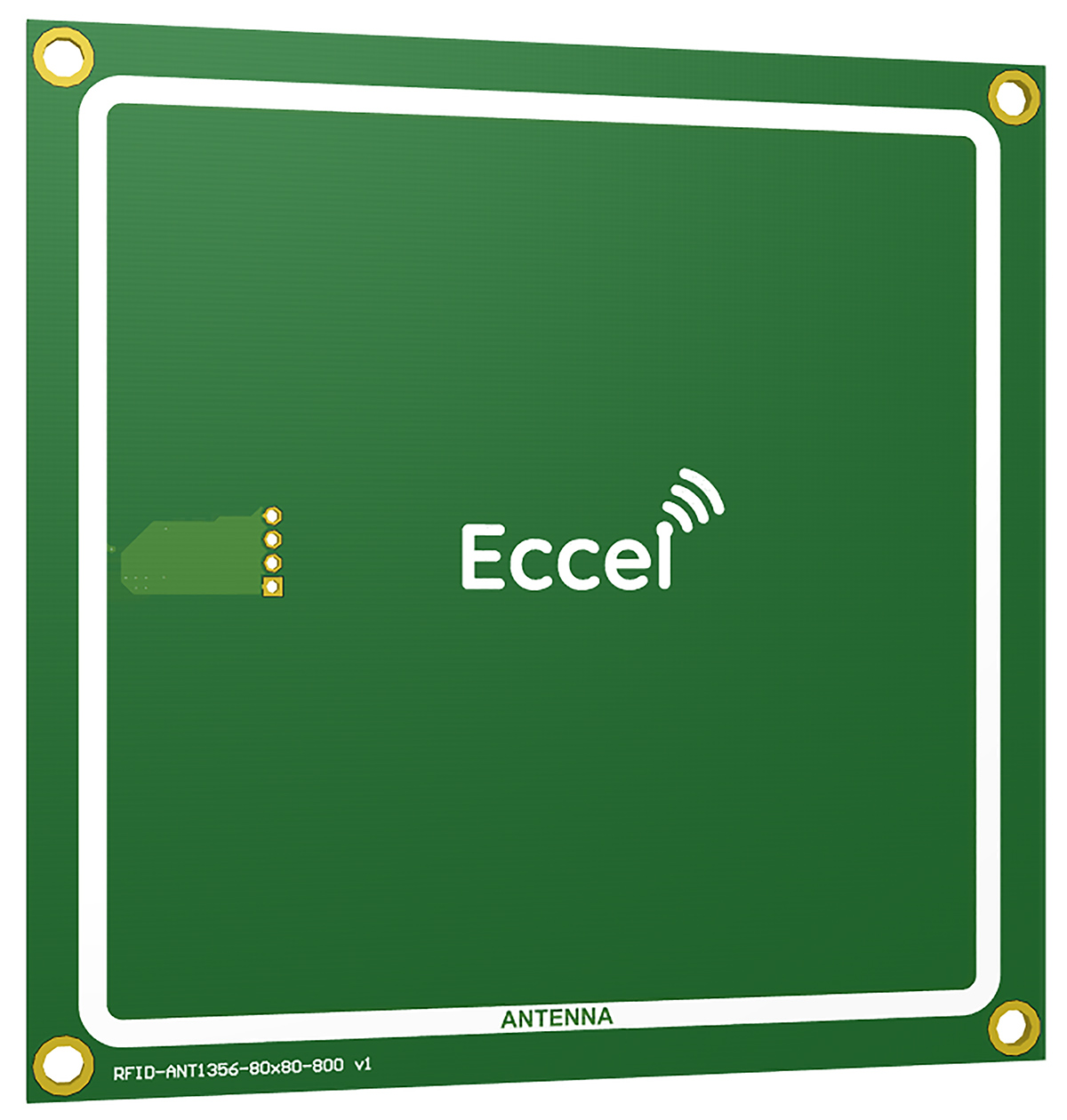 Eccel Technology Ltd RFID-ANT1356-80x80-800 v1 PCB RFID Antenna with PHR-4 Connector, High Frequency RFID