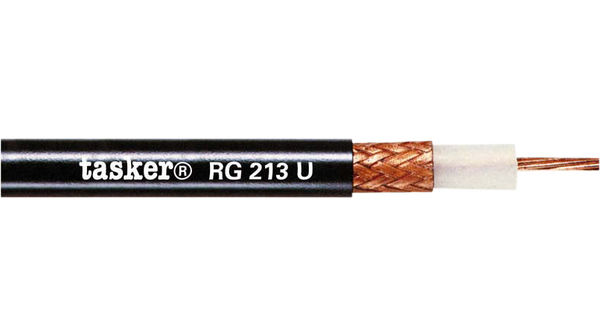 Tasker RG Series, 100 m, RG 213U MIL Coaxial Coaxial Cable 50 Ω, Black