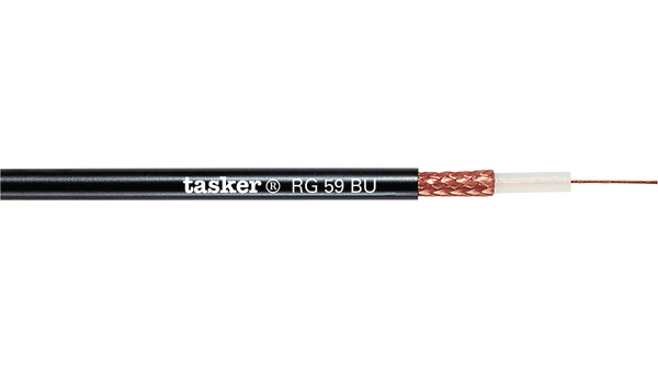 Tasker RG Series, 100 m, RG59B/U Coaxial Coaxial Cable, Black