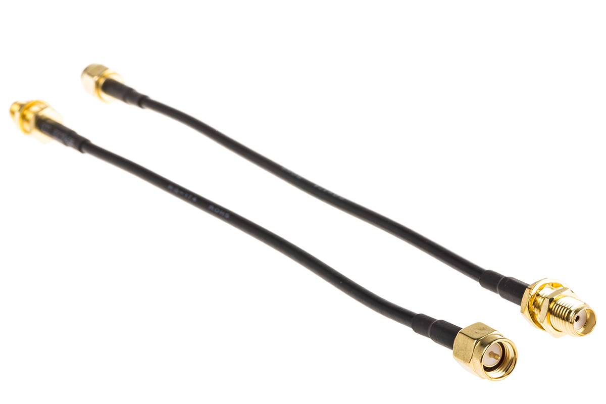 LPRS RG174 Series Coaxial Cable Male SMA to Female SMA, 167 mm 50 Ω