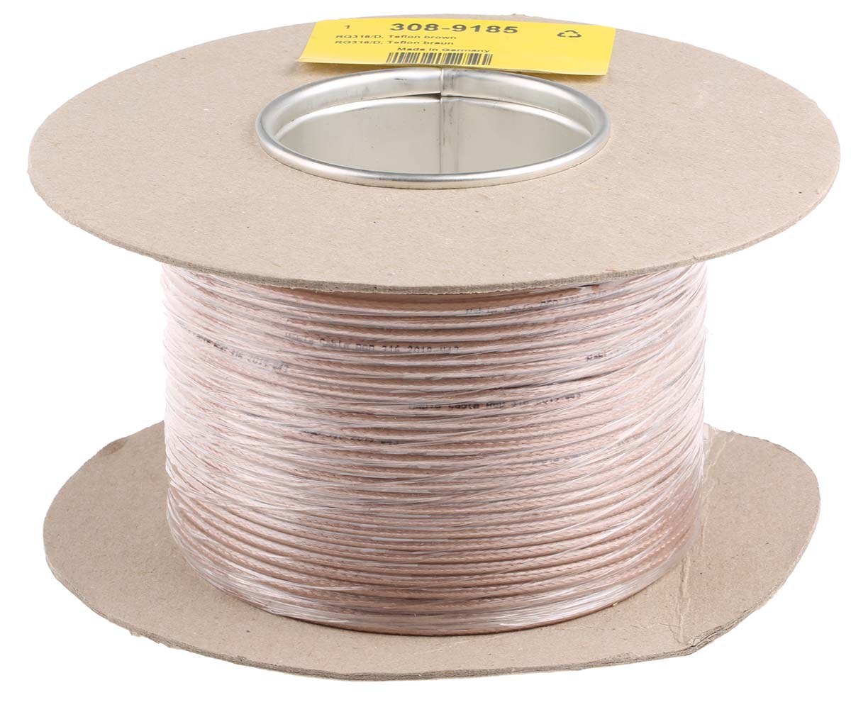 rg316d Quadrant Connectors RG 331166 DDSS SSeerriieess Series, 100 m, RG316/D Coaxial Coaxial Cable 50 Ω, Brown, Unterminated