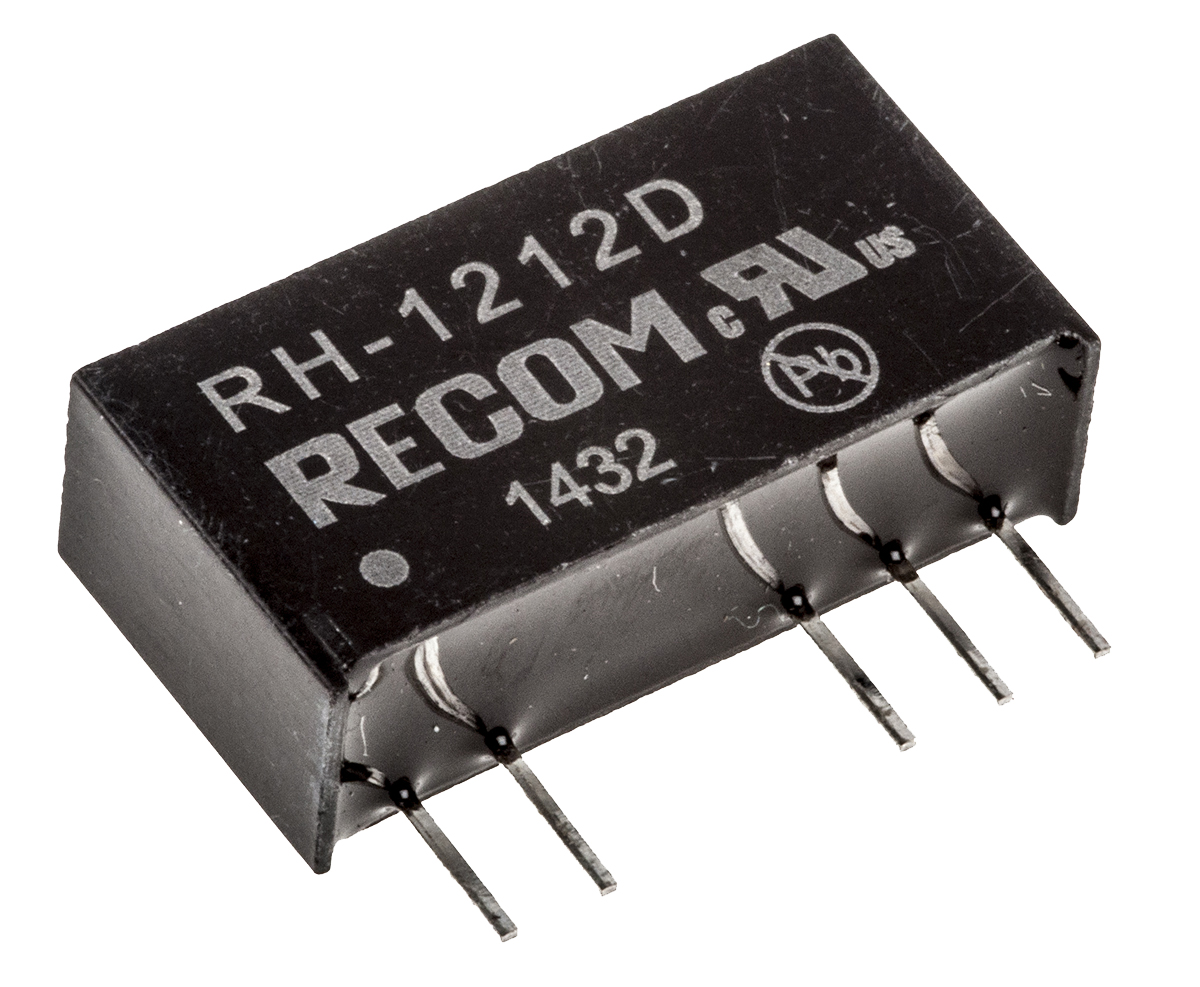 Recom RH DC/DC Converter, 12V, -12 V/ 42 mA, 13.2V dc Input, 10.8V Input 15 W, Through Hole, 90 °C Max Temp -40 °C Min