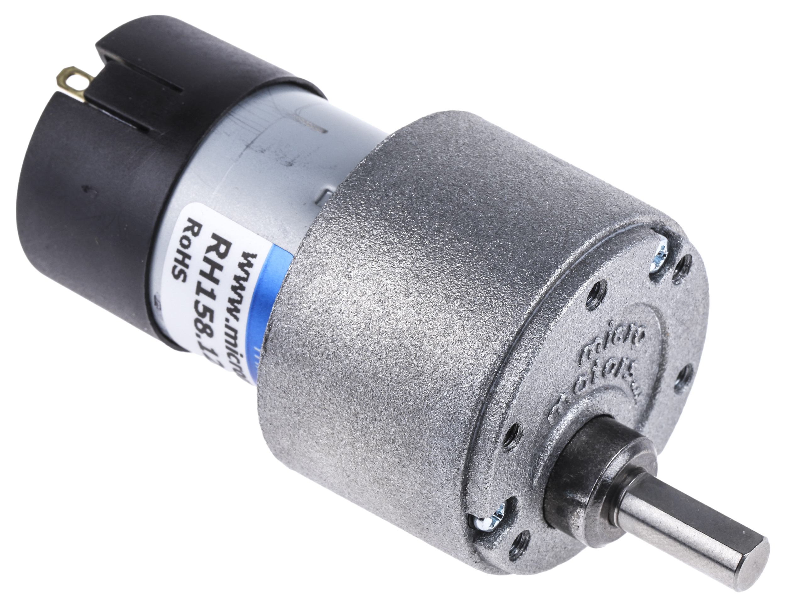 Micromotors Geared DC Geared Motor, 8 W, 12V dc, 20 Ncm, 84rpm, 6 mm Shaft Diameter