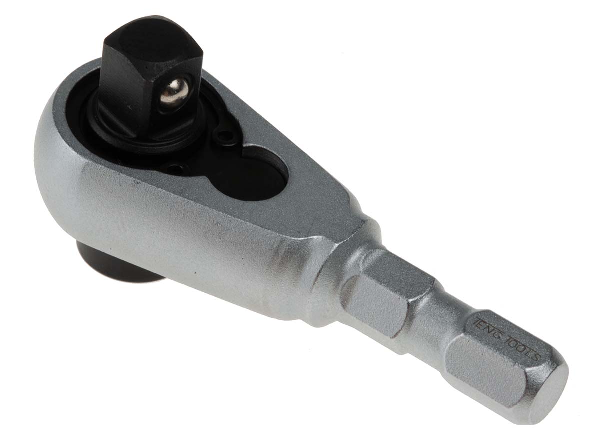 rha14 Teng Tools Ratchet Ratchet Head, 6.35 mm Insert, 1/4 in, Chrome Finish
