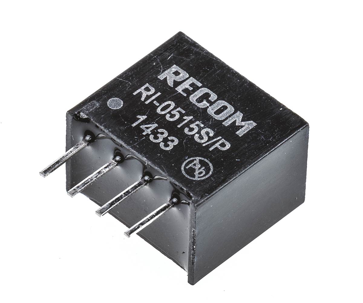 Recom RI DC/DC Converter, 15V dc/ 133 mA, 5V dc Input, 4.5V Input 2 W, Through Hole, 85 °C Max Temp -40 °C Min Temp,