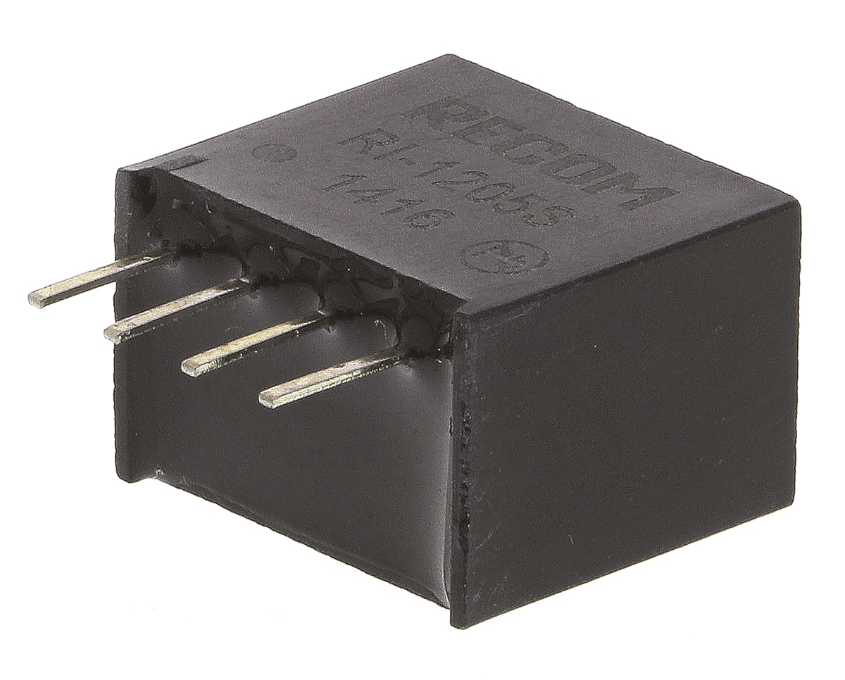 Recom RI DC/DC Converter, 5V dc/ 400 mA, 12V dc Input, 10.8V Input 1 W, Through Hole, 85 °C Max Temp -40 °C Min Temp,