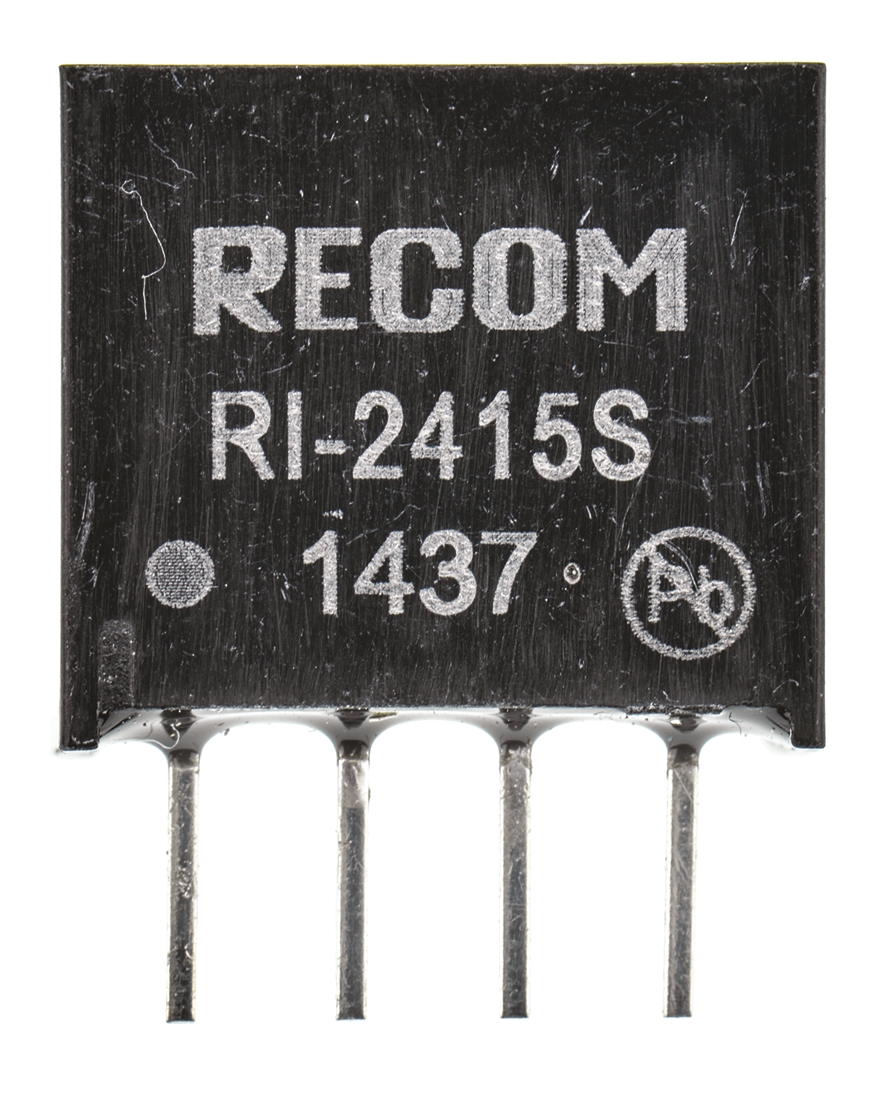 ri-2415s Recom RI DC/DC Converter, 15V dc/ 133 mA, 24V dc Input, 0V ac Input 2 W, Through Hole, 85 °C Max Temp -40 °C Min Temp,