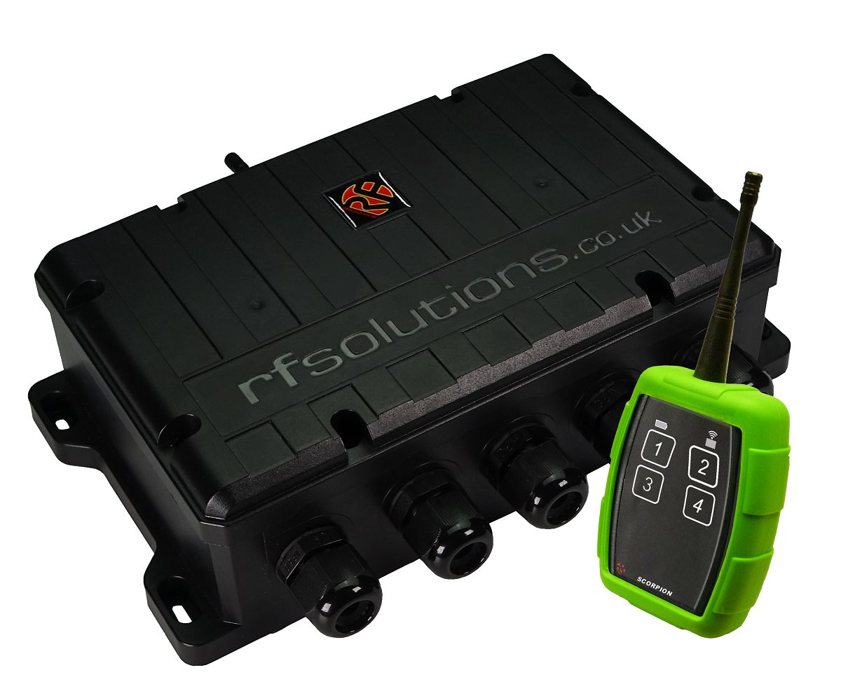 RF Solutions RIOT-SCORPION-8S4 Remote Control System,868 MHz 100 m (Wi-Fi), 16 km (LORA), 2 km (FM)