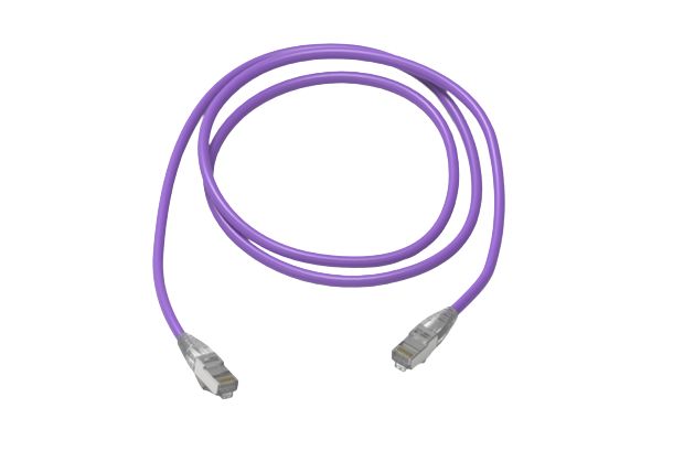 HellermannTyton Connectivity Category 6A, 10 m Cat6a Ethernet Cable, Purple Straight to Male Straight Male, Shielded Low