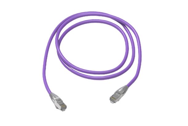HellermannTyton Connectivity RJ45, 80 m Cat6a Cable, Violet RJ45 to, F/FTP Low Smoke Zero Halogen Sheath