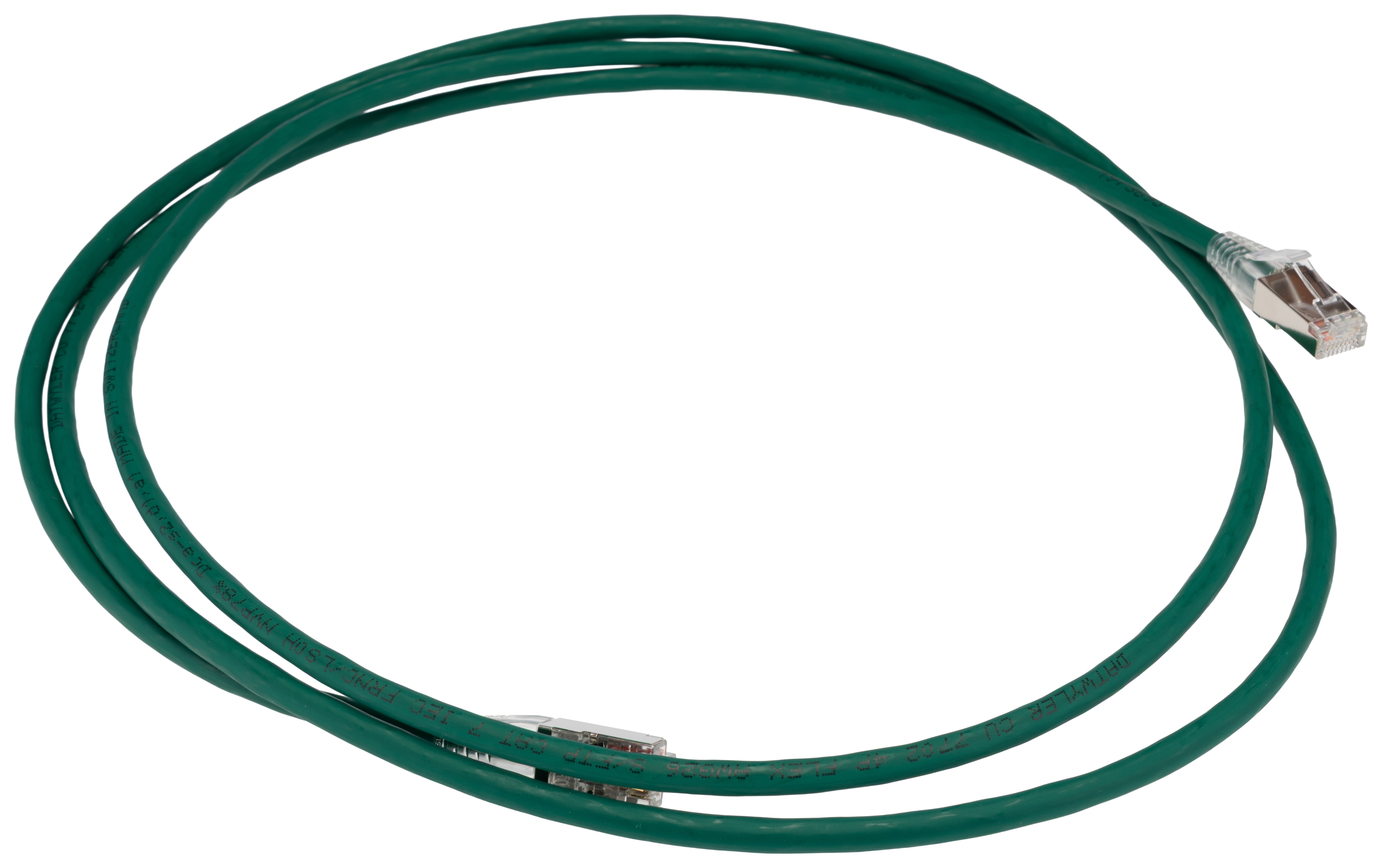 HellermannTyton Connectivity RJ45, 2 m Cat6a Ethernet Cable, Green, S/FTP Low Smoke Zero Halogen Sheath