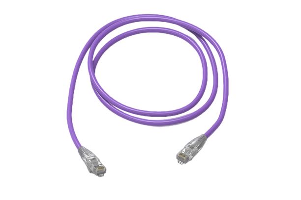 HellermannTyton Connectivity RJ45NGB, 80 m Cat6 Cable, Violet RJ45 to, Unshielded Low Smoke Zero Halogen Sheath