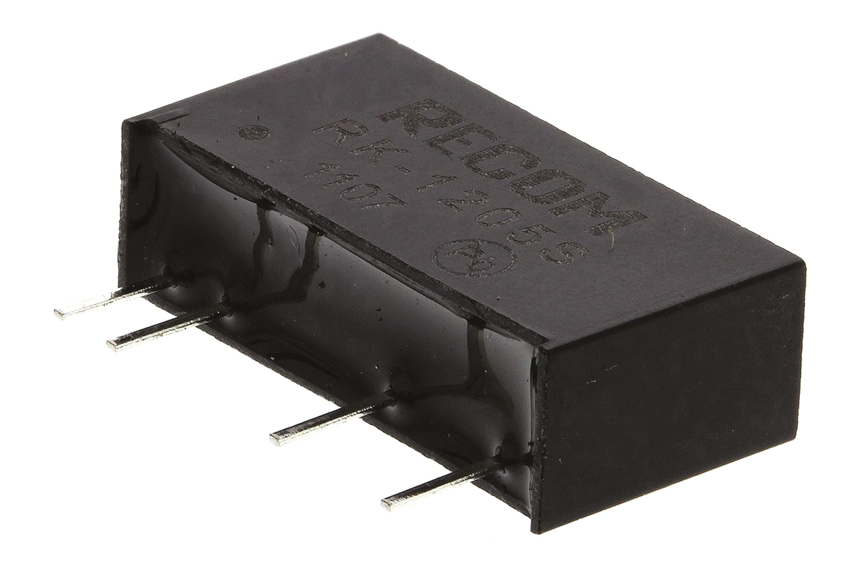 Recom RK DC/DC Converter, 5V dc/ 200 mA, 13.2V dc Input, 10.8V Input 1 W, Through Hole, 85 °C Max Temp -40 °C Min Temp,