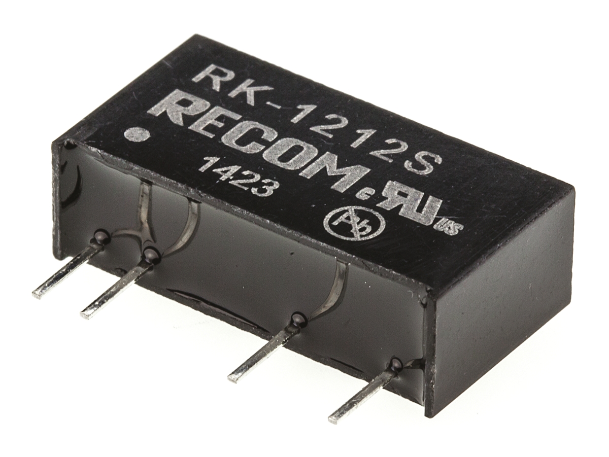 Recom RK DC/DC Converter, 12V dc/ 84 mA, 12V dc Input, 10.8V Input 1 W, Through Hole, 85 °C Max Temp -40 °C Min Temp,