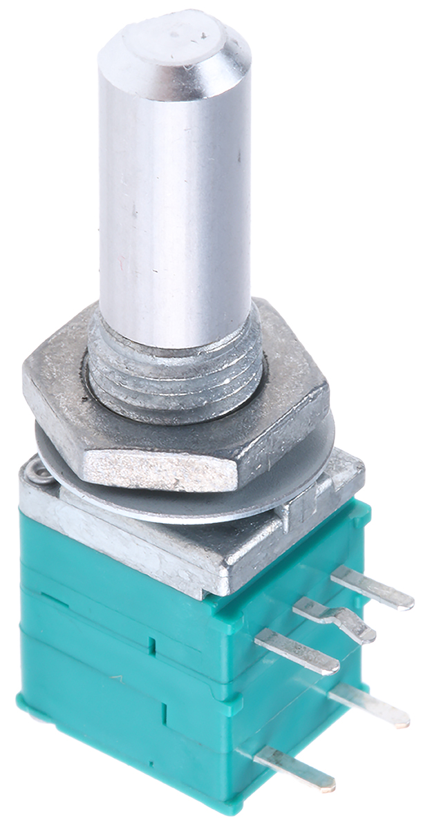 Alps Alpine RK097 10kΩ Rotary Potentiometer, Panel Mount (Through Hole), RK09711110EL