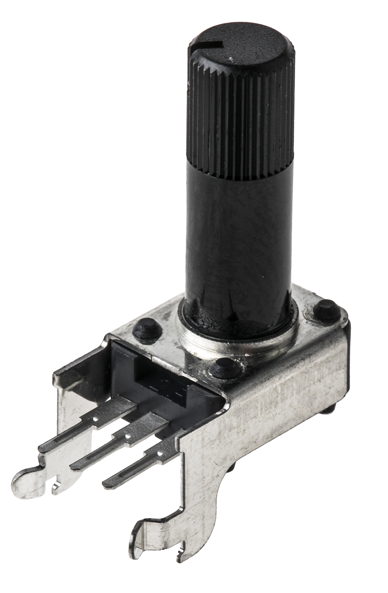 Alps Alpine RK09K 10 kΩ Rotary Carbon Film Potentiometer 1-Turns 1-Gang Panel Mount, Through Hole, RK09K1110A04