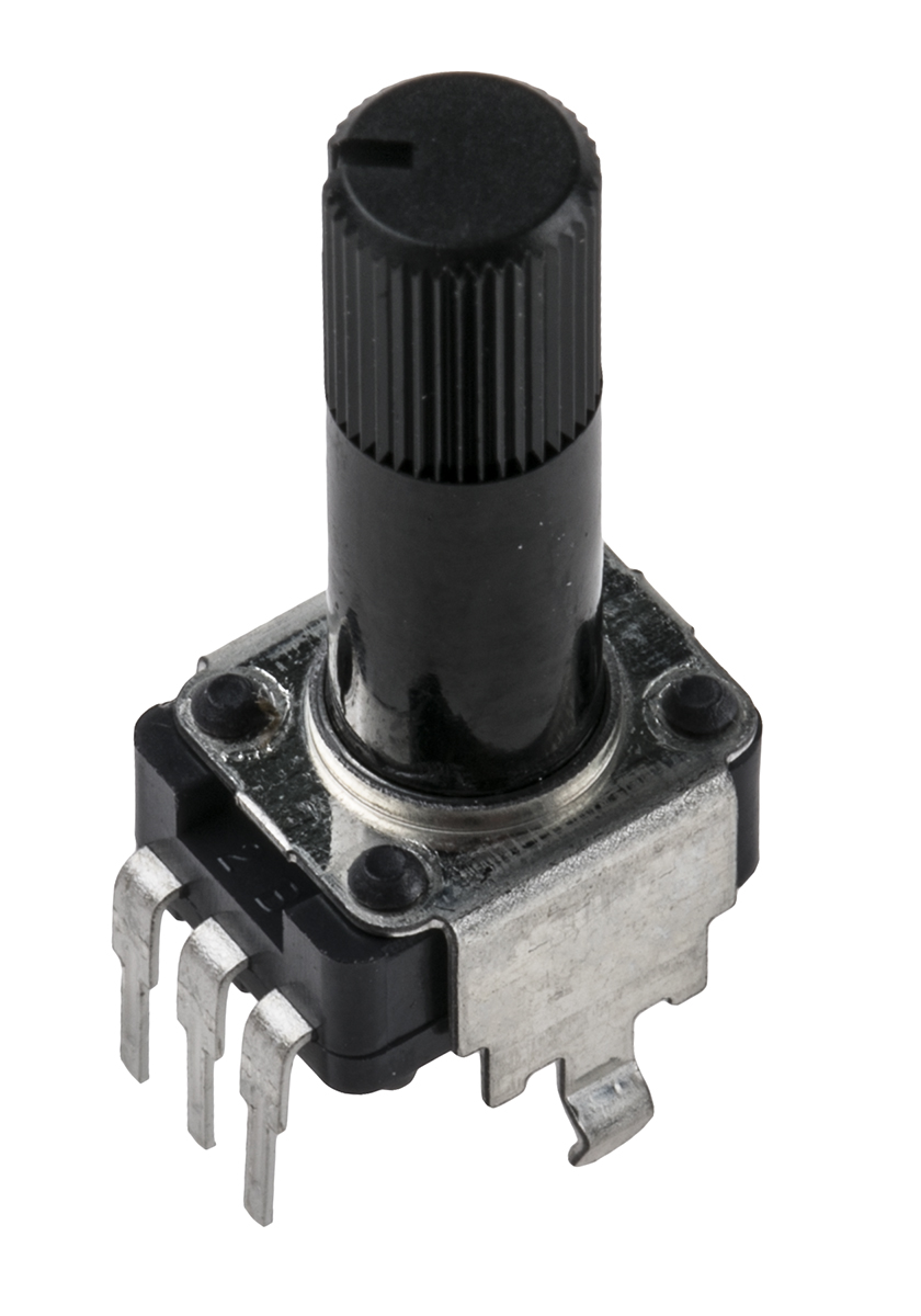 Alps Alpine RK09K 50 kΩ Rotary Carbon Film Potentiometer 1-Turns 1-Gang Panel Mount, Through Hole, RK09K1130BCN