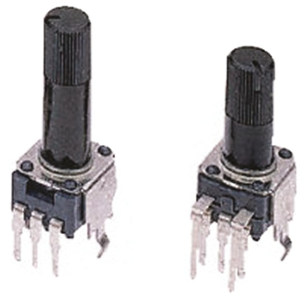 Alps Alpine RK09K 10 kΩ Rotary Carbon Film Potentiometer 1-Turns 1-Gang Panel Mount, Through Hole, RK09K1130C17