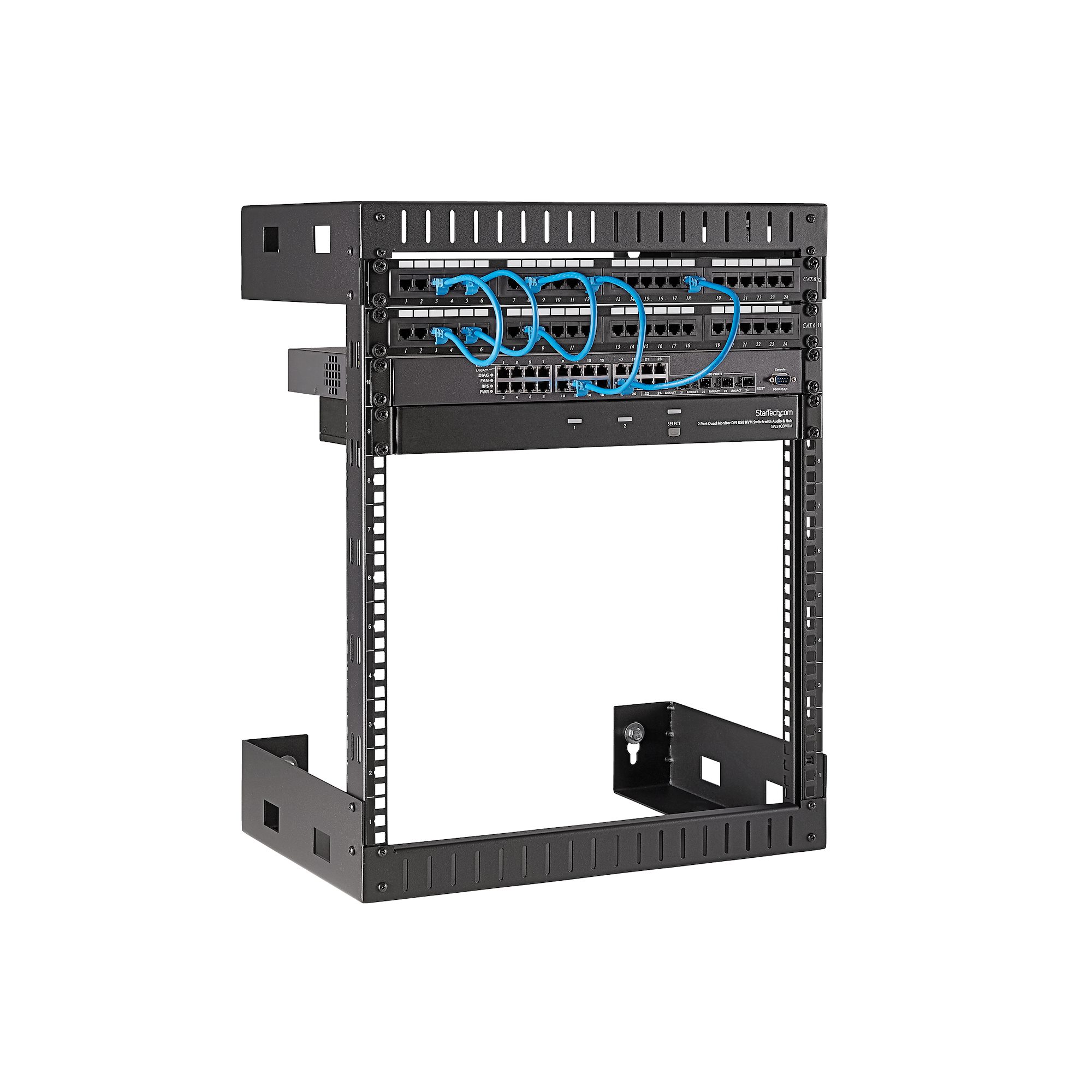rk12wallo StarTech.com RK12WALL Series Black 12 U Steel Server Rack , with 2 Post Frame, 30.5 mm, 641 mm Height 641 mm