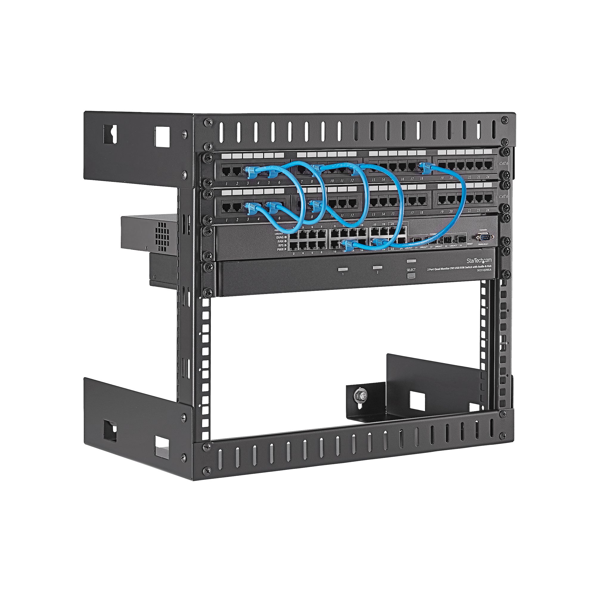 rk812wallo StarTech.com Black 8 U Steel Server Rack , with 2 Post Frame, 304.8 mm, 451 mm Height 451 mm