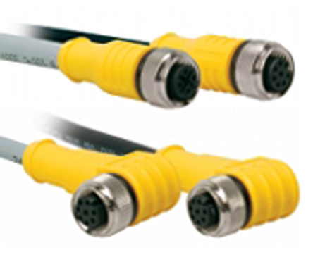 Turck Female 12 way Straight to Male M12 Sensor Actuator Cable, 1 m