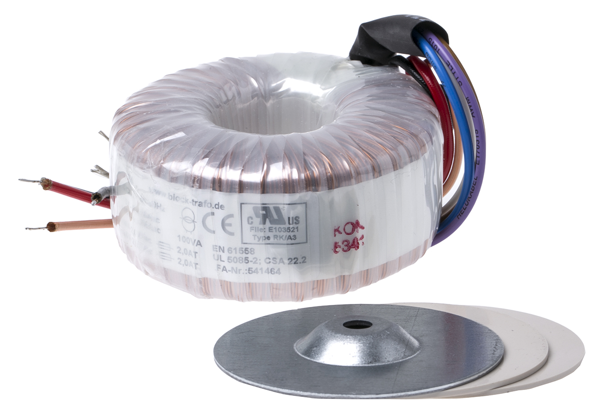 Block 2 x 115 V ac 2 x 115 V ac Toroidal Transformer 2 Output 3000 VA, EN 615586, DIN EN 615586, IEC 615584, CSA . .66,
