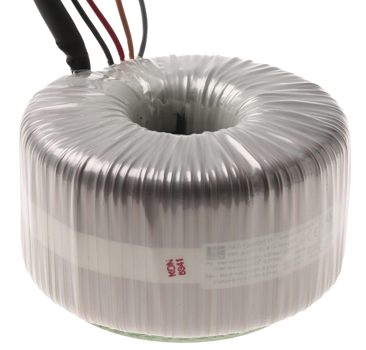 Block 230 V ac 2 x 115 V ac Toroidal Transformer 2 Output 1200 VA, UL, RoHS, cURus, EAC