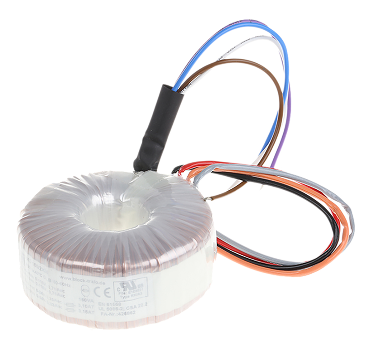 Block 230 V ac 2 x 24 V ac Toroidal Transformer 2 Output 160 VA, UL, EAC, RoHS, cURus