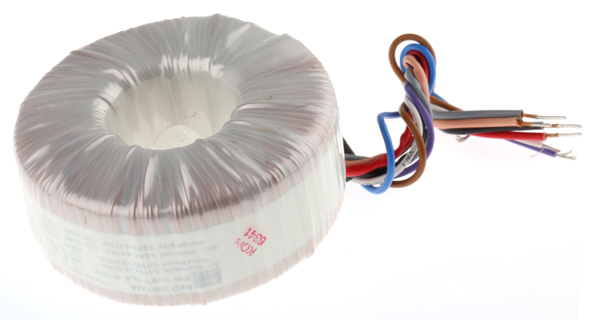 rkd-2002x24 Block 230 V ac 2 x 24 V ac Toroidal Transformer 2 Output 200 VA, RoHS, cURus, EAC, UL