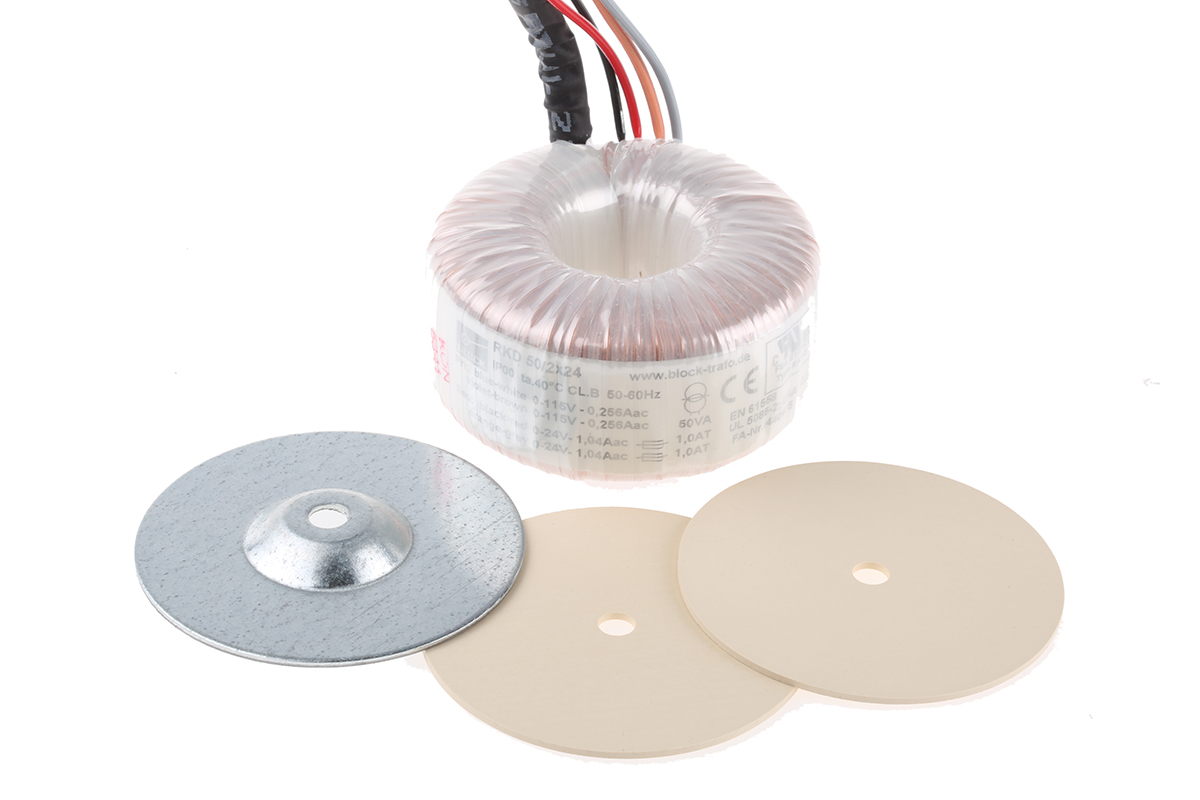 Block 230 V ac 2 x 24 V ac Toroidal Transformer 2 Output 50 VA, RoHS, UL, cURus, EAC