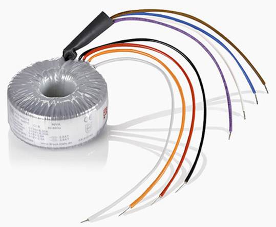 Block 2 x 115 V ac 2 x 6 V ac Toroidal Transformer 2 Output 60 VA, UL, EAC, cURus, RoHS
