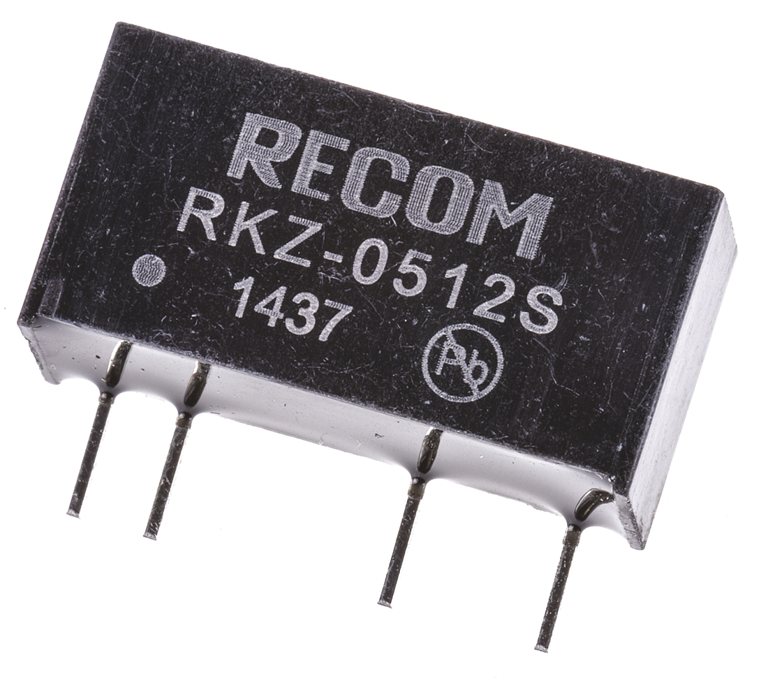 Recom RKZ DC/DC Converter, 12V dc/ 168 mA, 5V dc Input, 4.5V Input 2 W, Through Hole, 85 °C Max Temp -40 °C Min Temp,