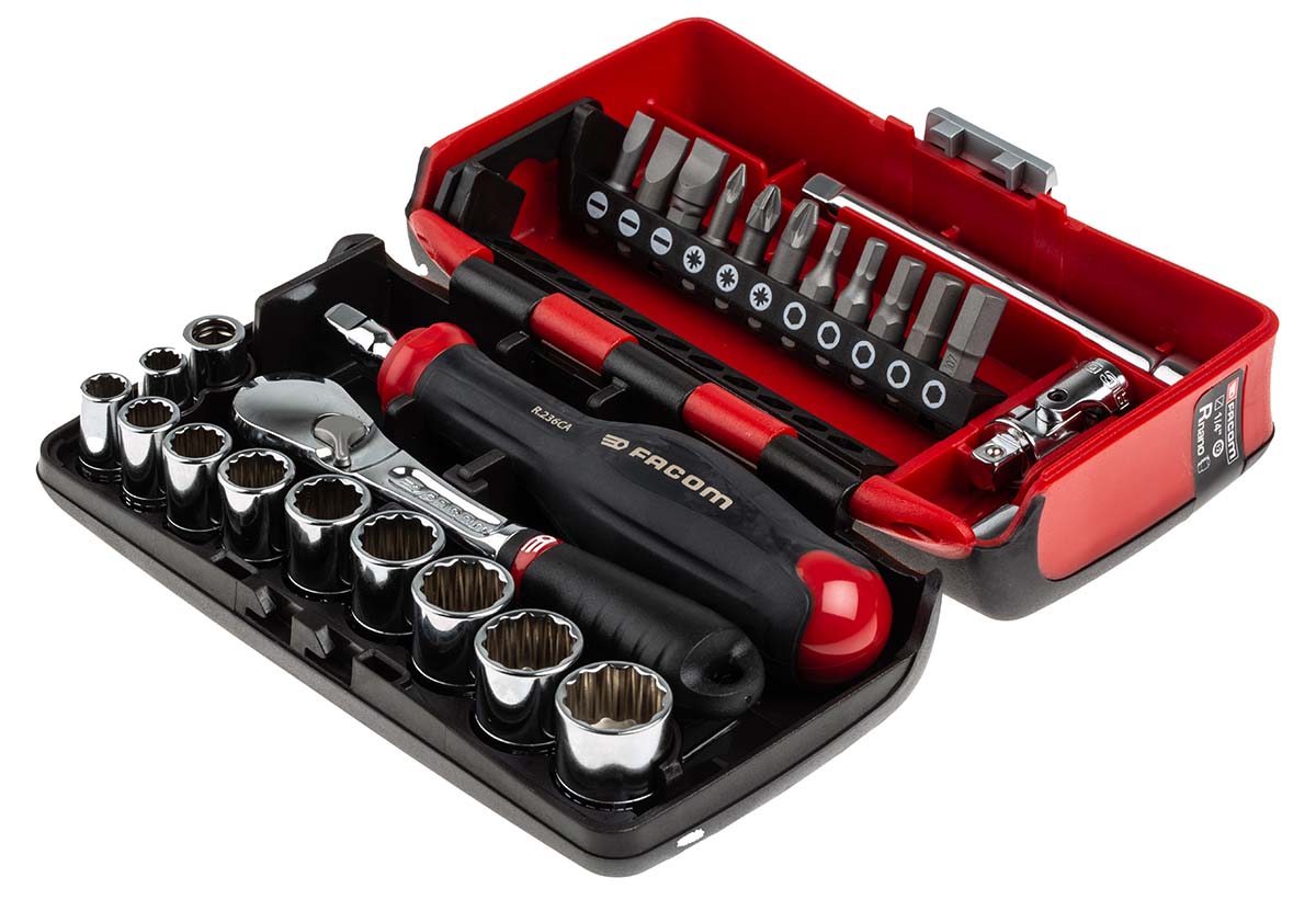 rlnano112 Facom 27-Piece 1/4 in 12 Point Socket & Bit Set