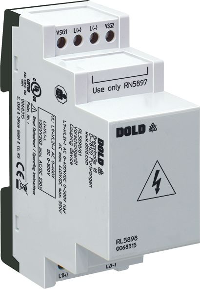 Dold Coupling Device, DPDT, DIN Rail, 2A to 5A, 500 to 1500 V dc, 1000V ac, 400 V ac