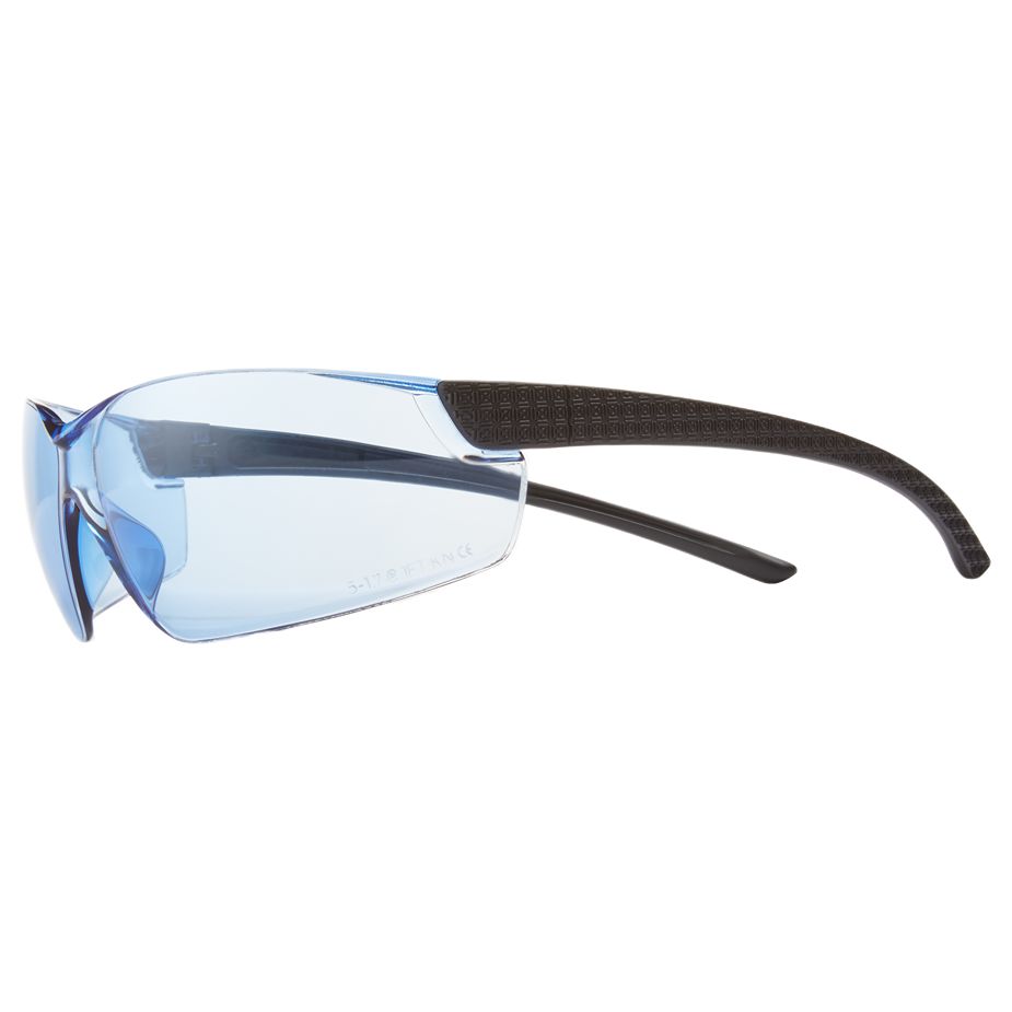 Riley Retna Safety Glasses, Moisture Resistant, Blue, Black Polycarbonate Lens, Tr90 Thermoplastic