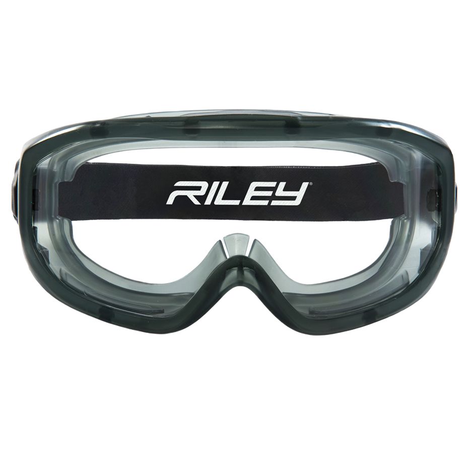 Riley Vuetix Safety Glasses, Moisture Resistant, Clear, Black Polycarbonate Lens, Polycarbonate