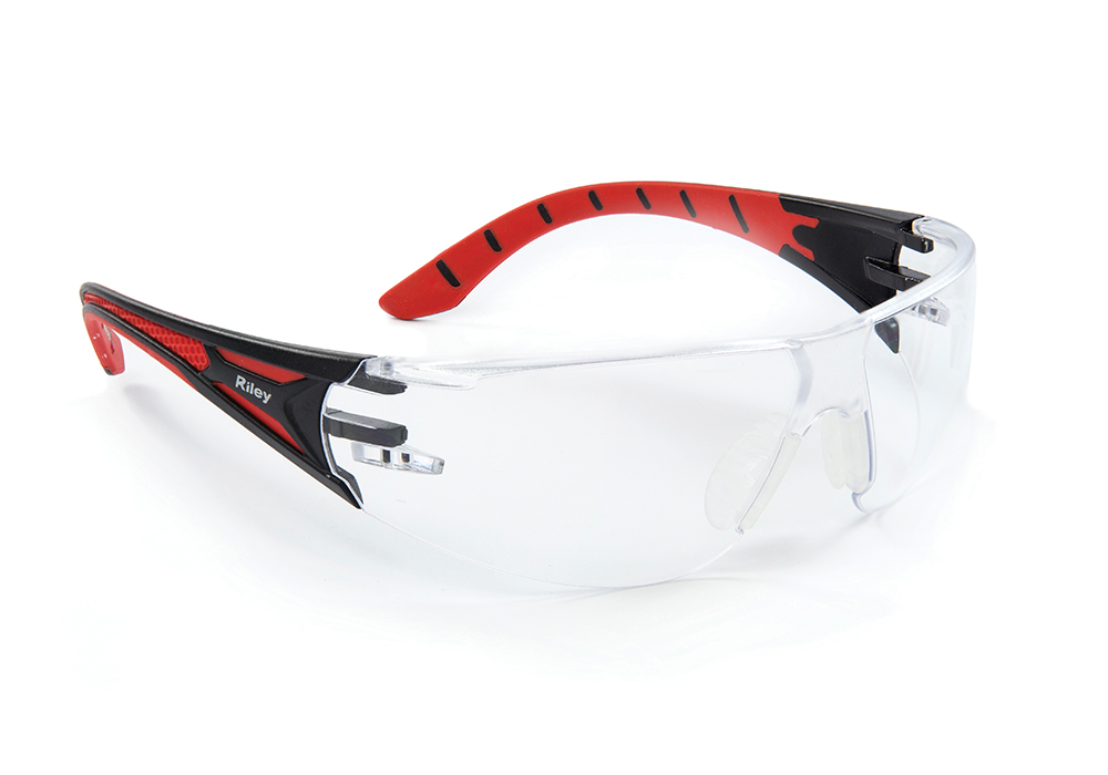 Riley STREAM RED Safety Glasses, UV Resistant, Moisture Resistant, Anti-Scratch, Impact Resistant, Solar Radiation