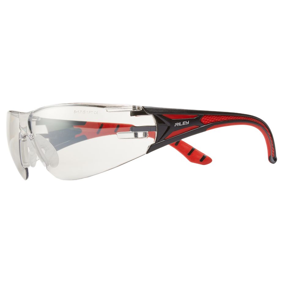 Riley STREAM Safety Glasses, Moisture Resistant, Grey, Red, Blue, Green Polycarbonate Lens, Tr90 Thermoplastic,