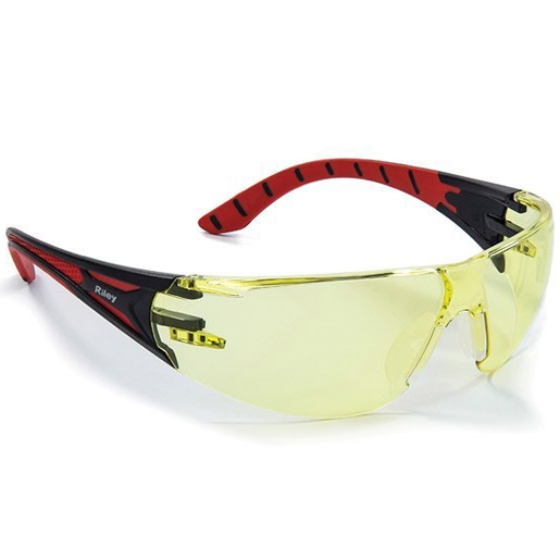 Riley STREAM RED Safety Glasses, Anti-Mist, Amber, Red, Black Polycarbonate Lens, Thermoplastic